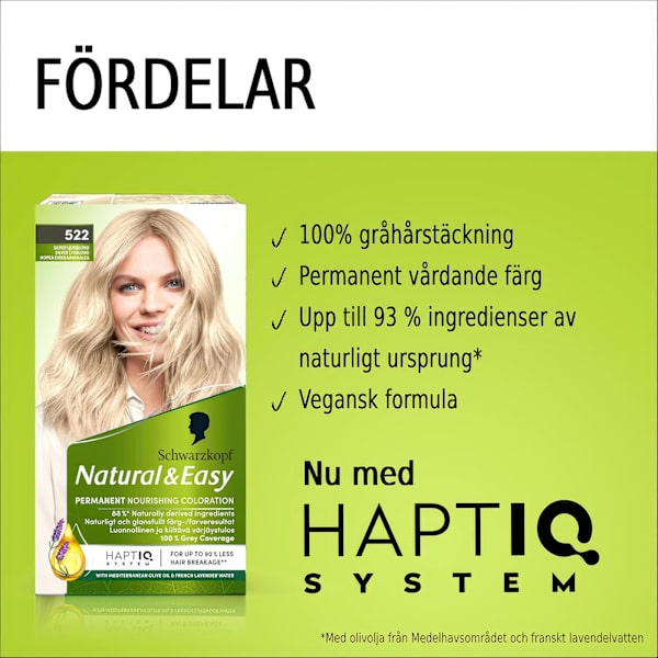 Schwarzkopf Natural & Easy 522 Sølvlys Blond Hårfarve Creme