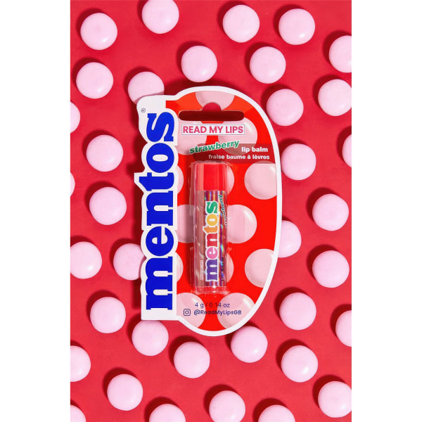 Mentos Hindbær/Jordbær Lip Balm - Bærlykke til dine læber Röd