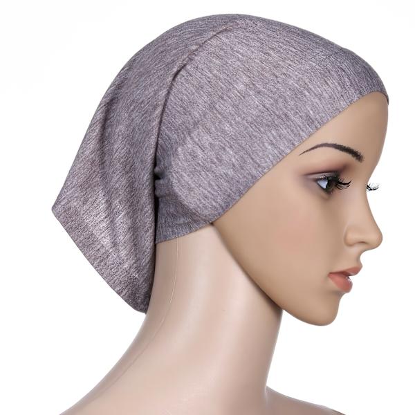 Heltäckande Hijab Cap Underscarf Neck Head Grå