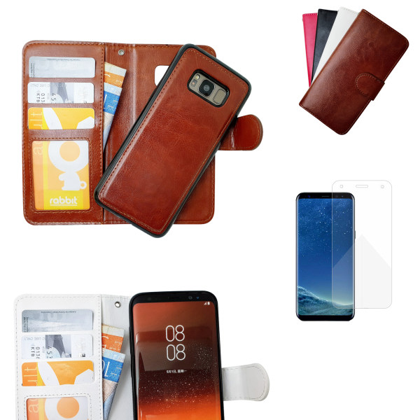 Samsung Galaxy S8 Plus - Case/ Lompakko + Suojaus Vit