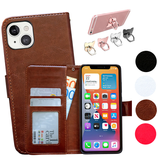 Komfort og beskyttelse iPhone 13 mini - Lædertaske! Rosa