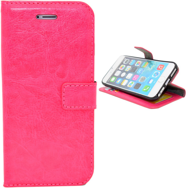 Komfort & Skydd iPhone 7/8/SE - Läderfodral & Skärmskydd! Rosa