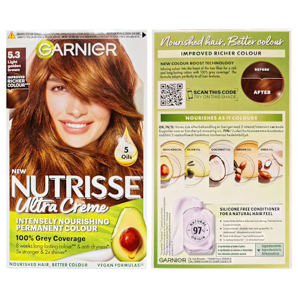 Garnier Nutrisse Ultra Crème Lys Gyldenbrun 5.3 Hårfarve