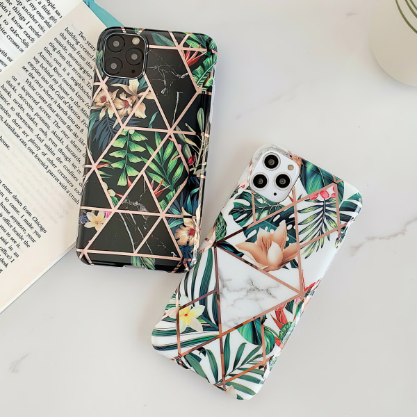 iPhone 11 Pro - Geometrisk Blomster Etui Svart