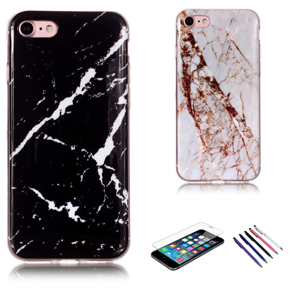 Beskyt din iPhone 7/8/SE med marmor! Svart