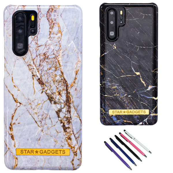 Huawei P30 Pro - Cover Protection Marble Vit