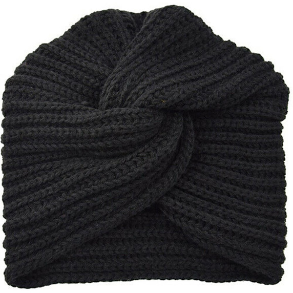 Stickad Turban Mössa Rosa