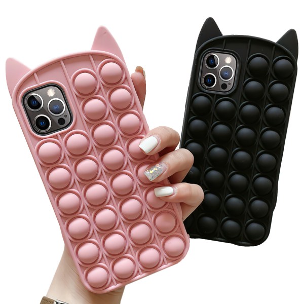 iPhone 12 Pro - Etui Beskyttelse Pop It Fidget Svart