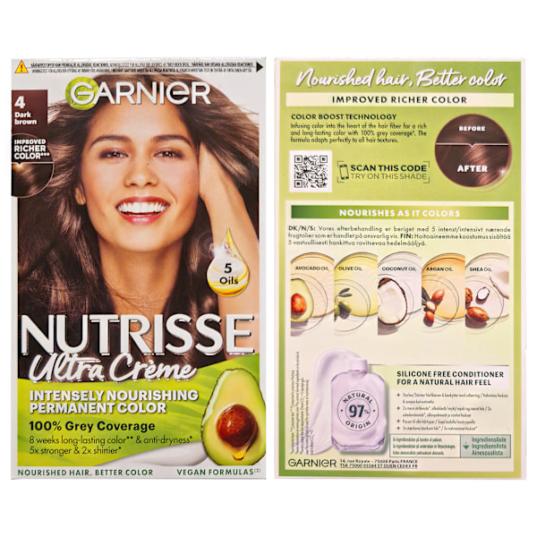 Garnier Nutrisse Ultra Crème Dark Brown 4.0 Hair Dye