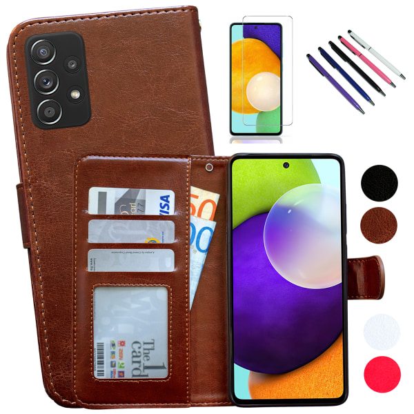 Samsung Galaxy A33 5G - PU-nahkainen case Brun