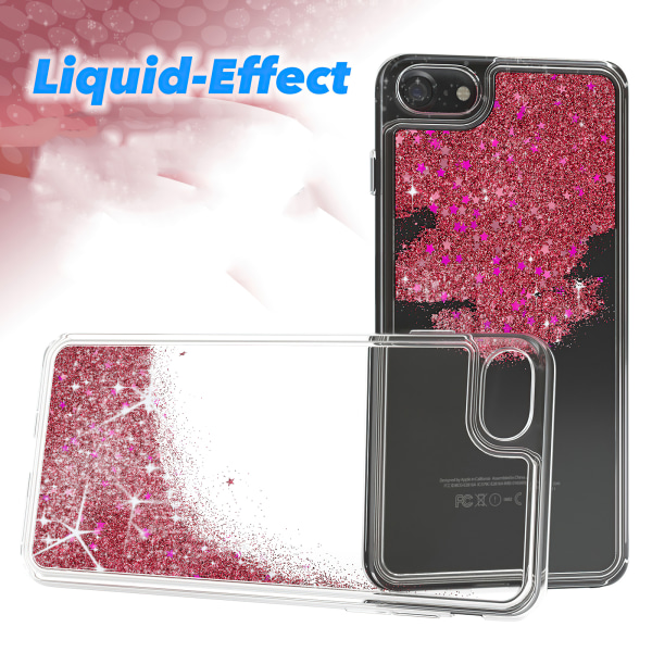 iPhone 6/7/8/SE (2020 & 2022) - Liikkuva glitter 3D bling -puhelinkotelo iPhone SE (2020)