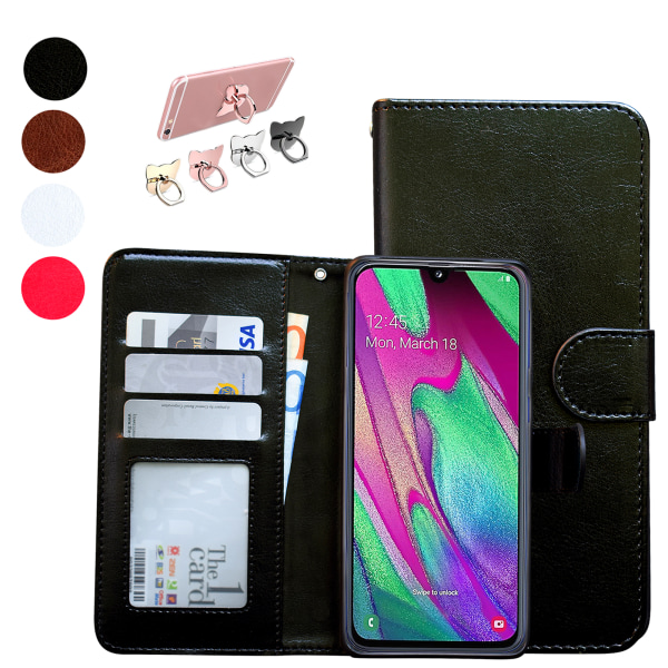 Samsung Galaxy A40 - PU Læderpung Etui Rosa