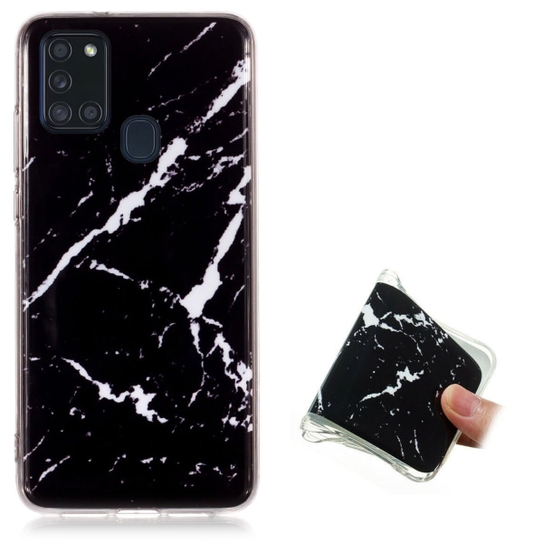 Samsung Galaxy A21s - Cover Protection Marmor Svart