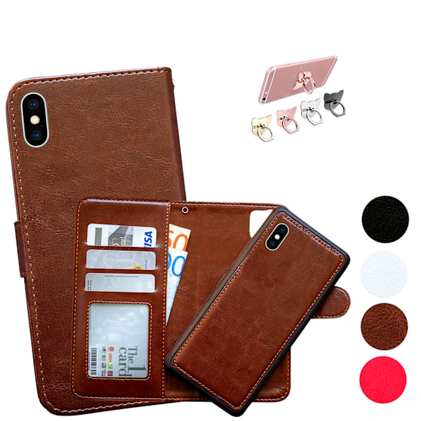 iPhone X/Xs - Plånboksfodral / Magnet Skal Svart