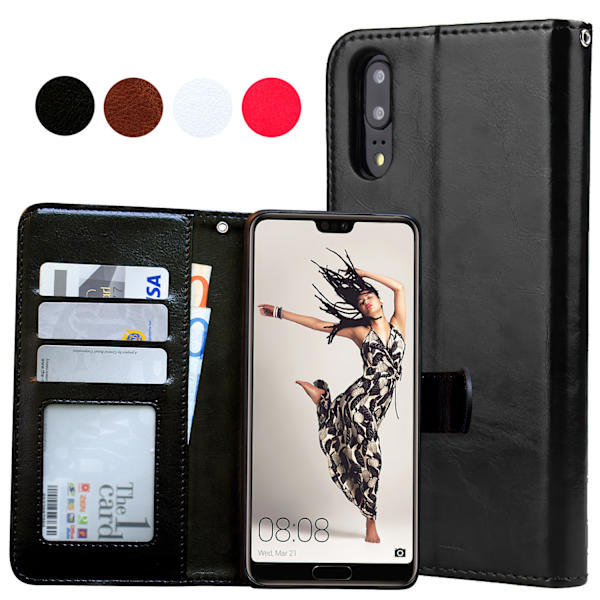 Huawei P20 Pro - PU Læder Pung Etui Svart