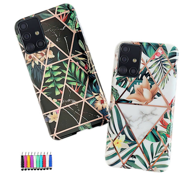Samsung Galaxy A51 - Skal / Skydd / Geometriskt Svart