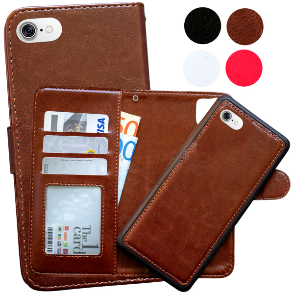 Ny iPhone 7/8/SE - Magnetiskt Plånboksfodral Vit