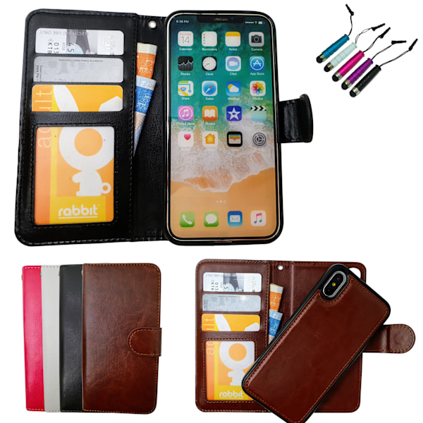 Beskyt din iPhone X/Xs - Pungetui + Stylus Pen Rosa