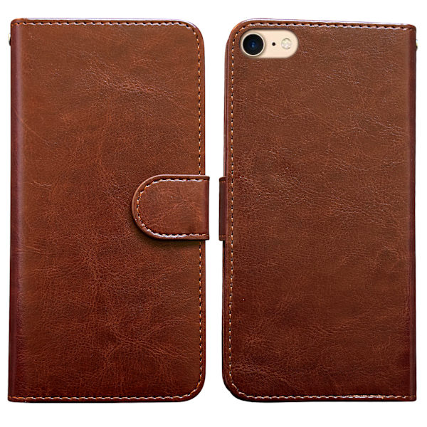 iPhone 5/5s/SE2016 - Plånboksfodral i läder med ID ficka Vit