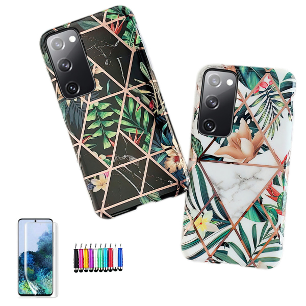 Samsung Galaxy S20 FE - Geometrisk Blomster Etui Svart