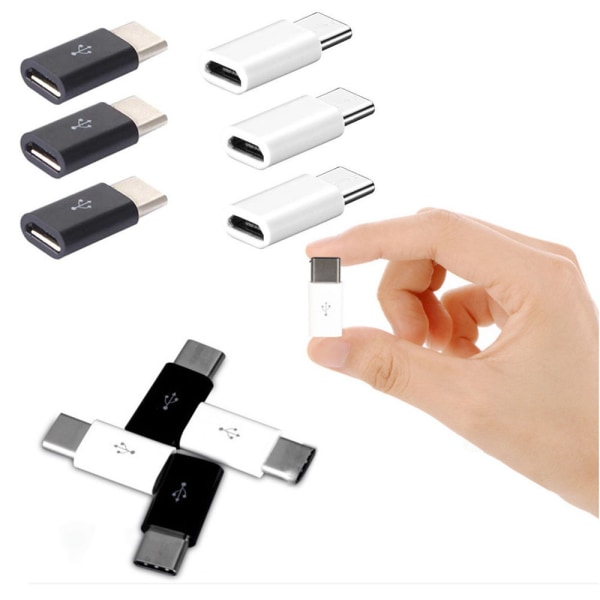 Snabb Laddning Adapter Micro USB 2.0 till USB Type-C 3.1 Vit