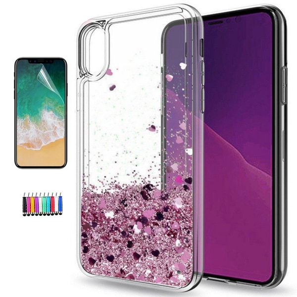 iPhone X/Xs - Flytande Glitter 3D Bling Skal Case