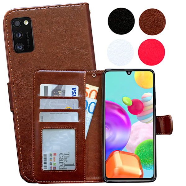 Samsung Galaxy A41 - PU nahkainen lompakkokotelo Rosa