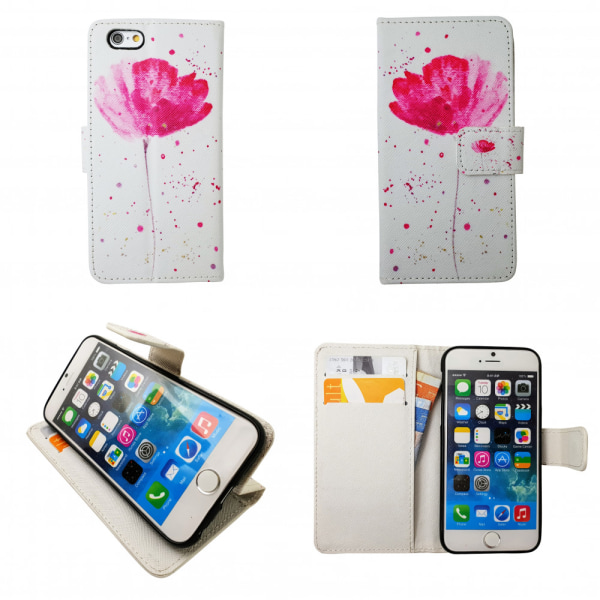 iPhone 6 / 6S - Fodral / Plånbok Läder - Blomm 8219 | Fyndiq