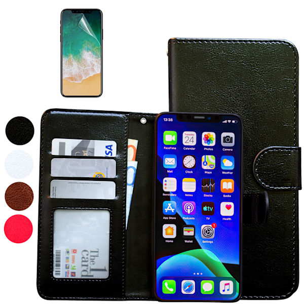 iPhone 12 Pro - PU Læderpung Etui Svart