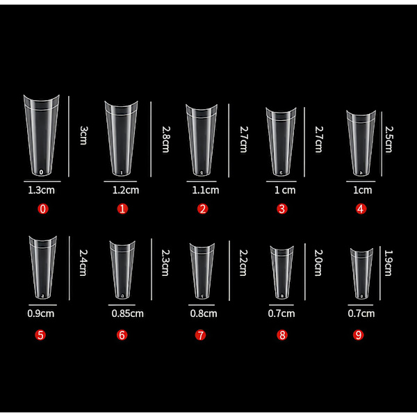 Lange Falske Neglespidser til Perfekte Drømmenegler Transparent