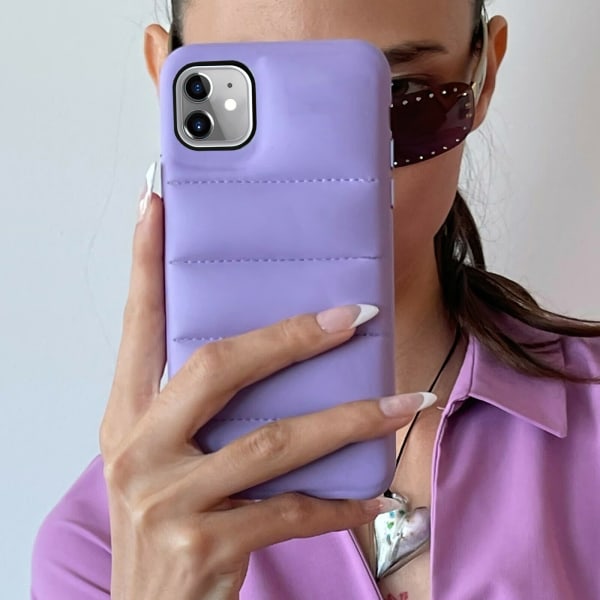 iPhone 12 - Puffer Phone Case Beskyttelse Rosa
