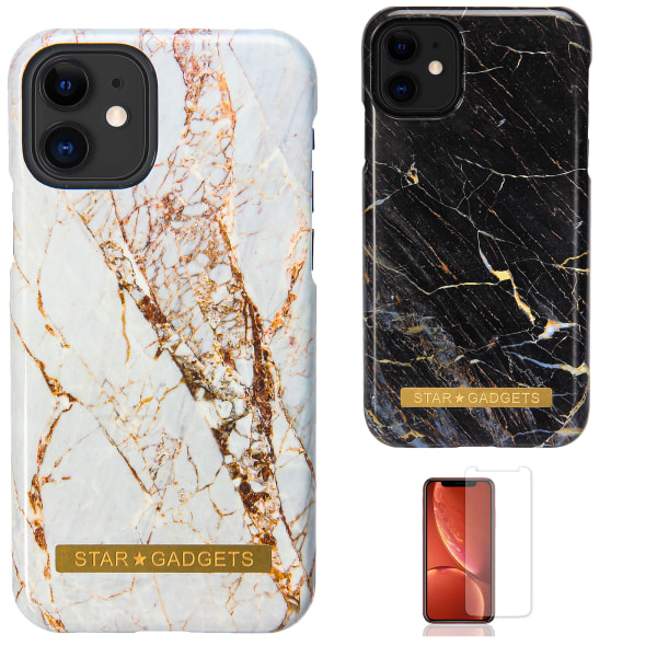 Beskyt din iPhone 12 med et marmoretui! Vit
