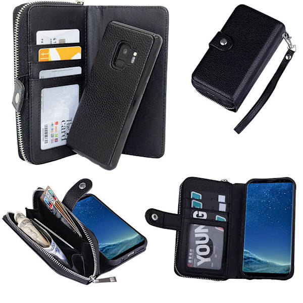 Læderetui & Magnetisk Etui til Samsung Galaxy S9 Plus Rosa