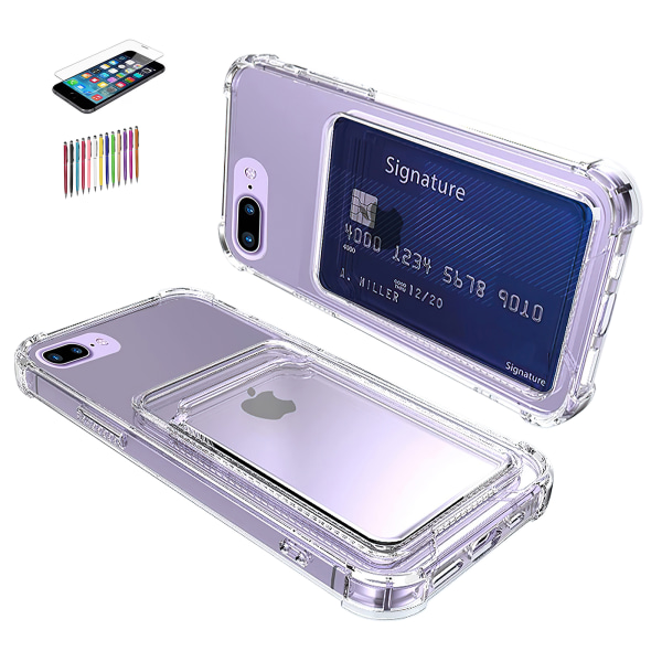 iPhone 7 Plus / 8 Plus - Kortetui beskyttelse gennemsigtig