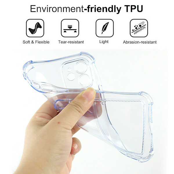 iPhone 13 Pro - Kort etui Beskyttelse Transparent Grå