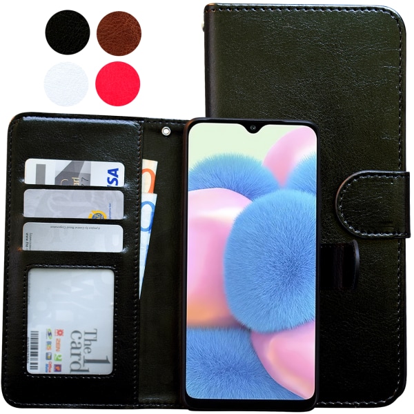 Samsung Galaxy A41 - PU Læder Pung Etui Svart