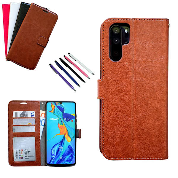 Huawei P30 Pro - Læderetui / Beskyttelse Brun