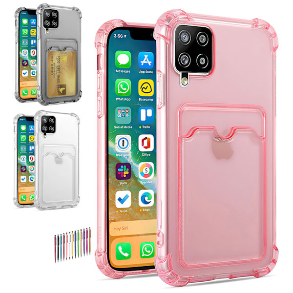 Samsung Galaxy A12 / A12 5G - Kortbeskyttelsesetui Transparent Rosa