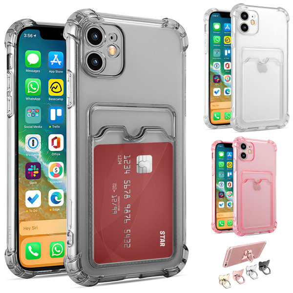 Beskyt din iPhone 11 - Køb et cover med kortholder! Rosa