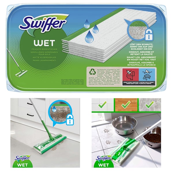 Swiffer Mop Wipes - 12 Citrus Fresh Duftende Pads til Hurtig og E