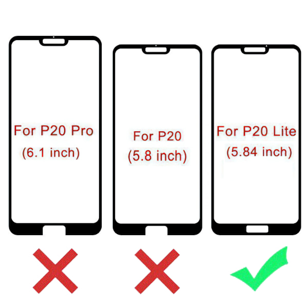 Huawei P20 Lite - Härdat Glas Skärmskydd