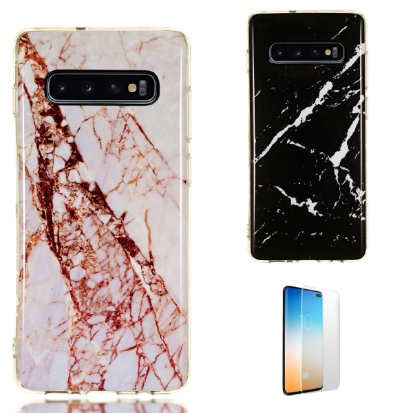 Beskyt din Samsung S10+ med et marmoretui Svart