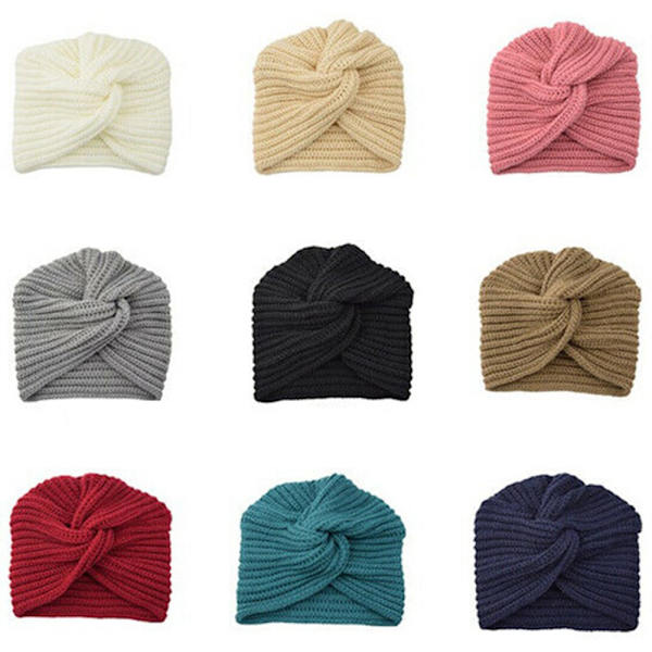 Strikket Turban Hue Svart