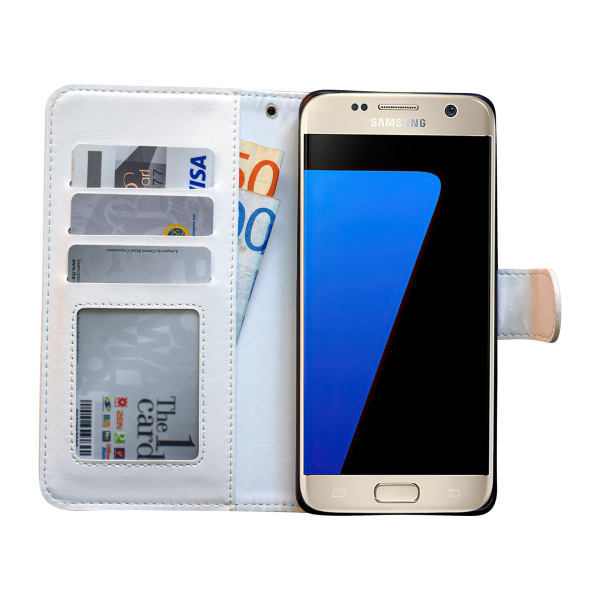 Lædertaske til Samsung S7 - Beskyt og opbevar! Vit