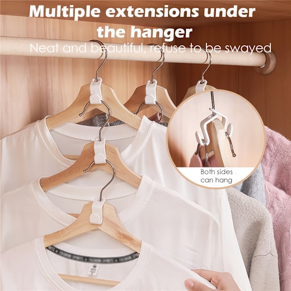 10x Tøj Bøjle Connector Kroge - Pladsbesparende Garderobe Organisering
