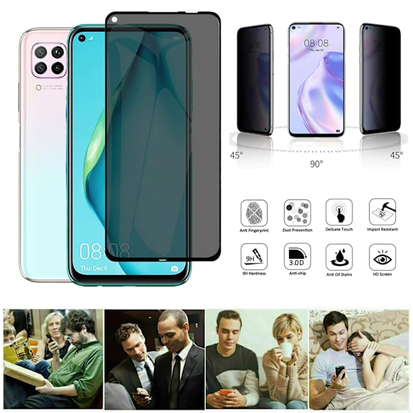 Huawei P40 Lite - Integritet Härdat Glas Sekretessskärmskydd