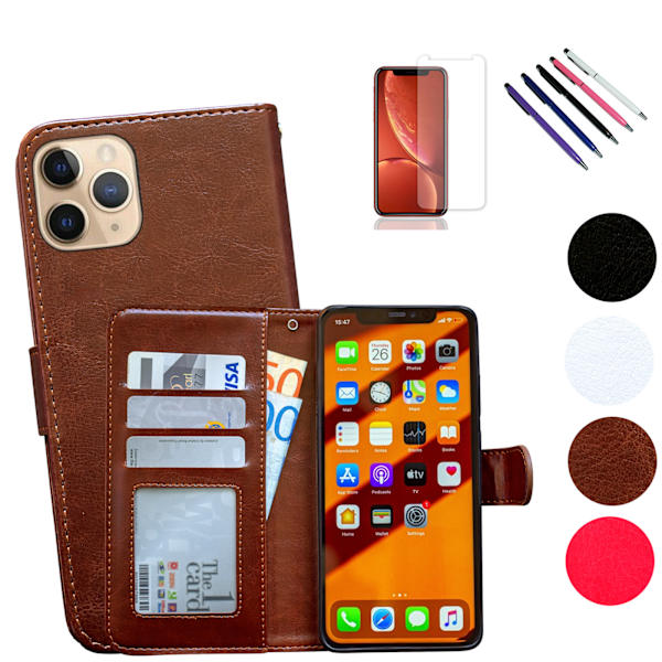 Suojaa iPhone 11 Pro Max - Nahkakotelo Svart