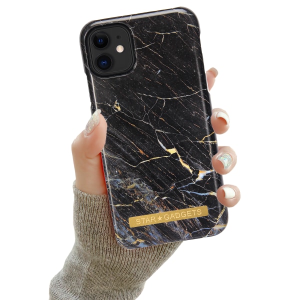 Beskyt din iPhone 12 med et Marble Cover! Svart