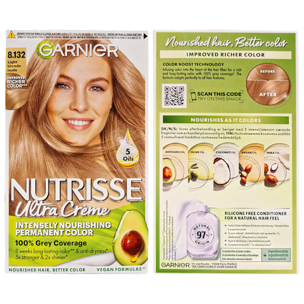 Garnier Nutrisse Ultra Crème Lys Blonde Nude 8.132 Hårfarve