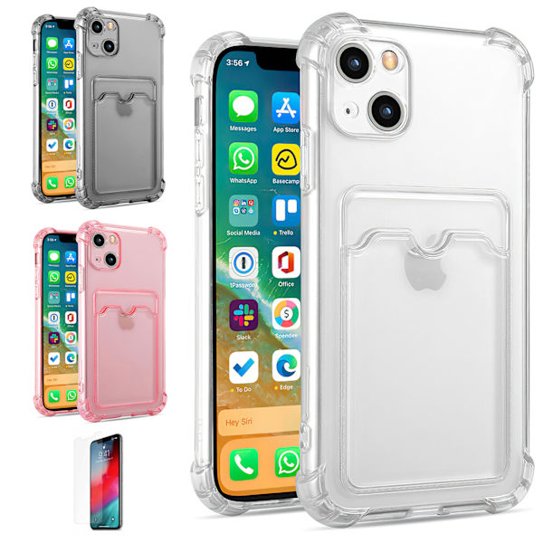 iPhone 15 - Skal / Skydd / Kortfack Transparent